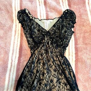 Y2K Style Midi Lace Dress